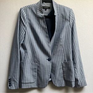 Willow & Thread Blue White Stripe Blazer Jacket Size 12